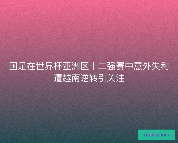 国足在世界杯亚洲区十二强赛中意外失利遭越南逆转引关注 国足在世界杯亚洲区十二强赛中意外失利遭越南逆转引关注