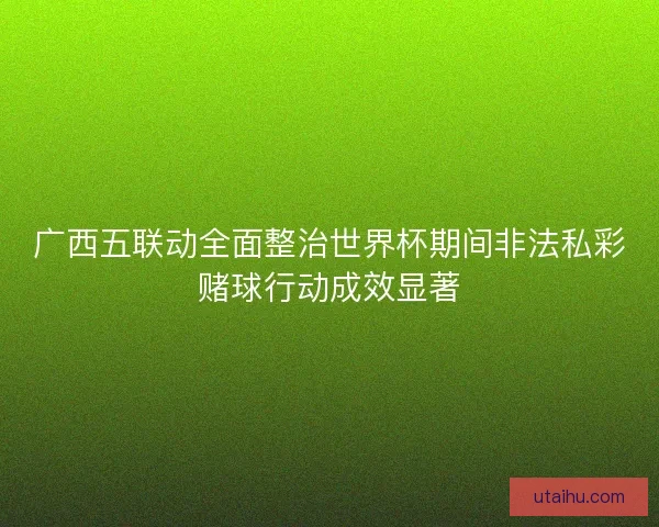 广西五联动全面整治世界杯期间非法私彩赌球行动成效显著