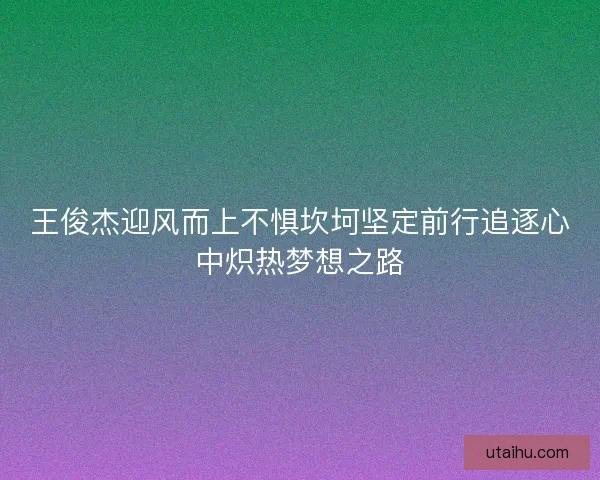 王俊杰迎风而上不惧坎坷坚定前行追逐心中炽热梦想之路 王俊杰迎风而上不惧坎坷坚定前行追逐心中炽热梦想之路