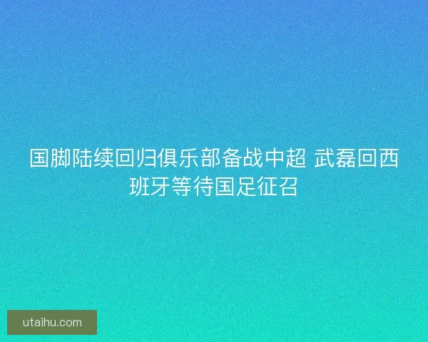国脚陆续回归俱乐部备战中超 武磊回西班牙等待国足征召